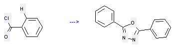 1,3,4-Oxadiazole,2,5-diphenyl- can be prepared by benzoyl chloride at the temperature of 130 °C